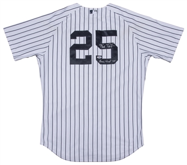 2015 Mark Teixeira Game Used and Signed New York Yankees Home Jersey Worn On 8/26/15 Vs Houston (MLB Authenticated, Steiner and PSA/DNA)